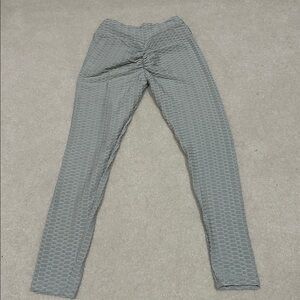 Gray Textured Leggings